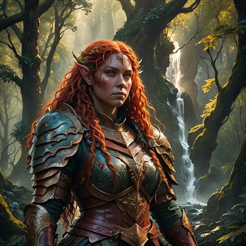 Fantasy Elf in Mystical Forest: Hyperrealistic Concept Art