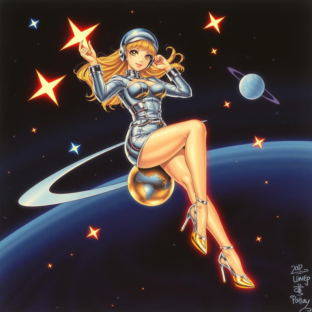 Cyberpunk Space Rider in Sorayama Style