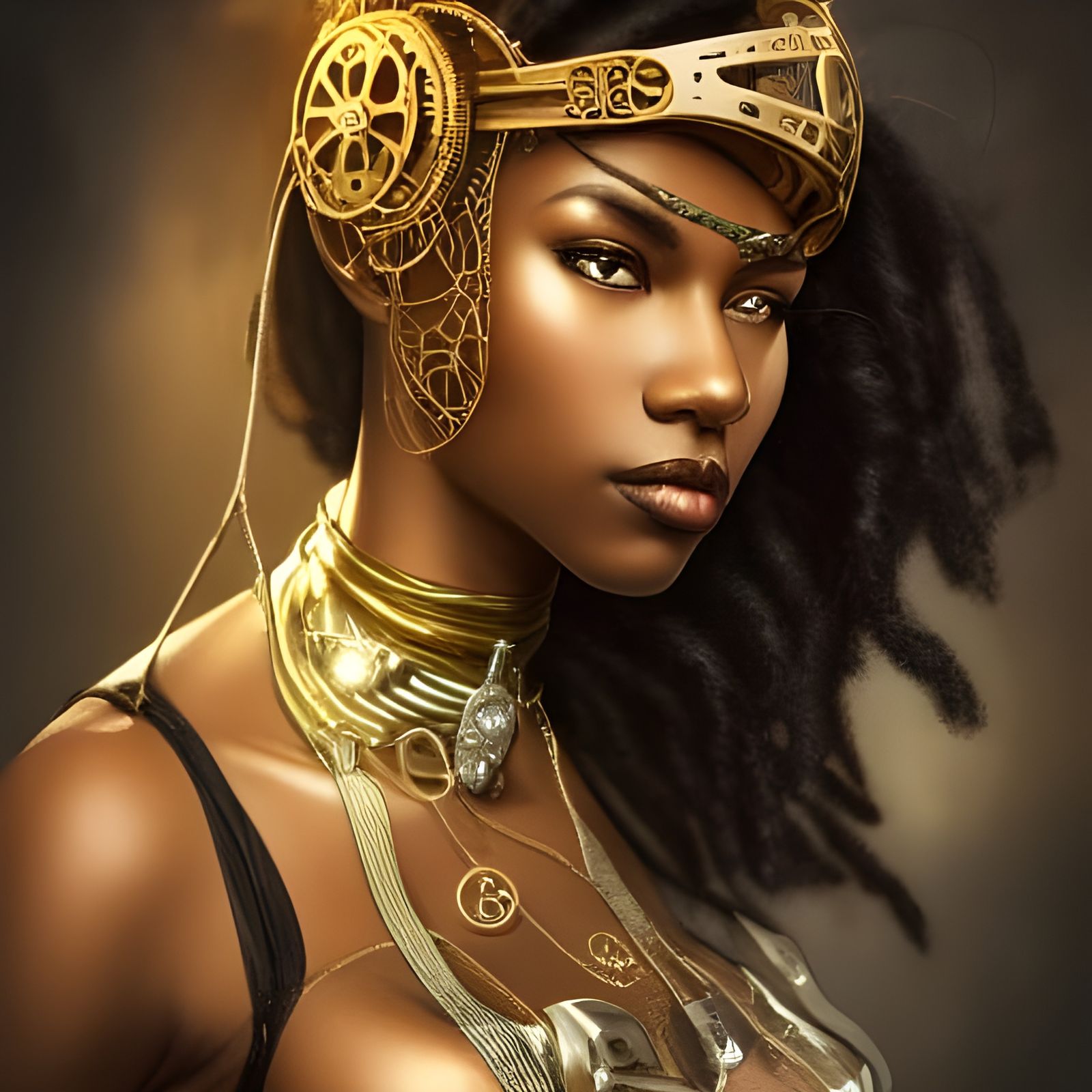 Steampunk Hip Hop Rapper Portrait in Filigree Metal