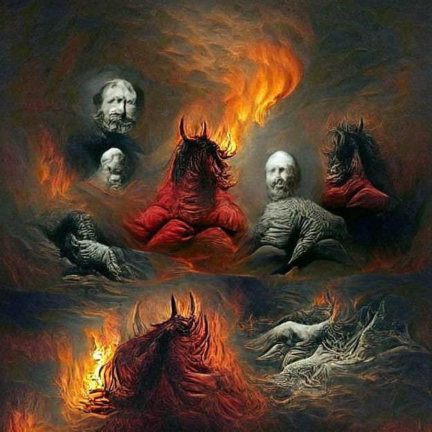 Hyperrealistic Four Horsemen of the Apocalypse