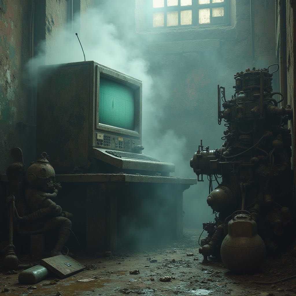 Dystopian Street Art: ENIAC in Ruins