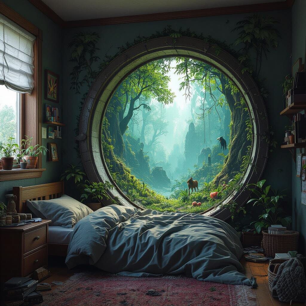 Mythical Forest Portal in Matte Painting Style