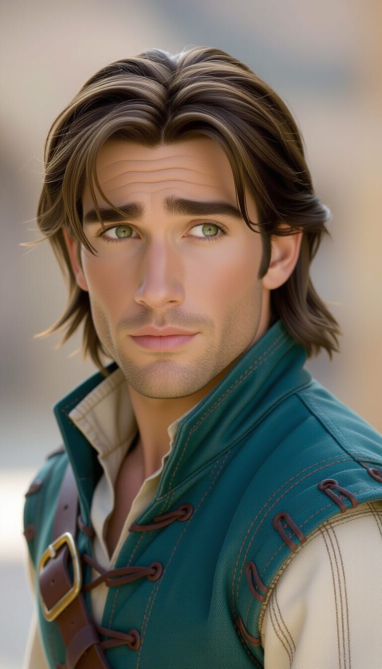 Cinematic Portrait of Flynn Rider: Ultra-Sharp Film Still