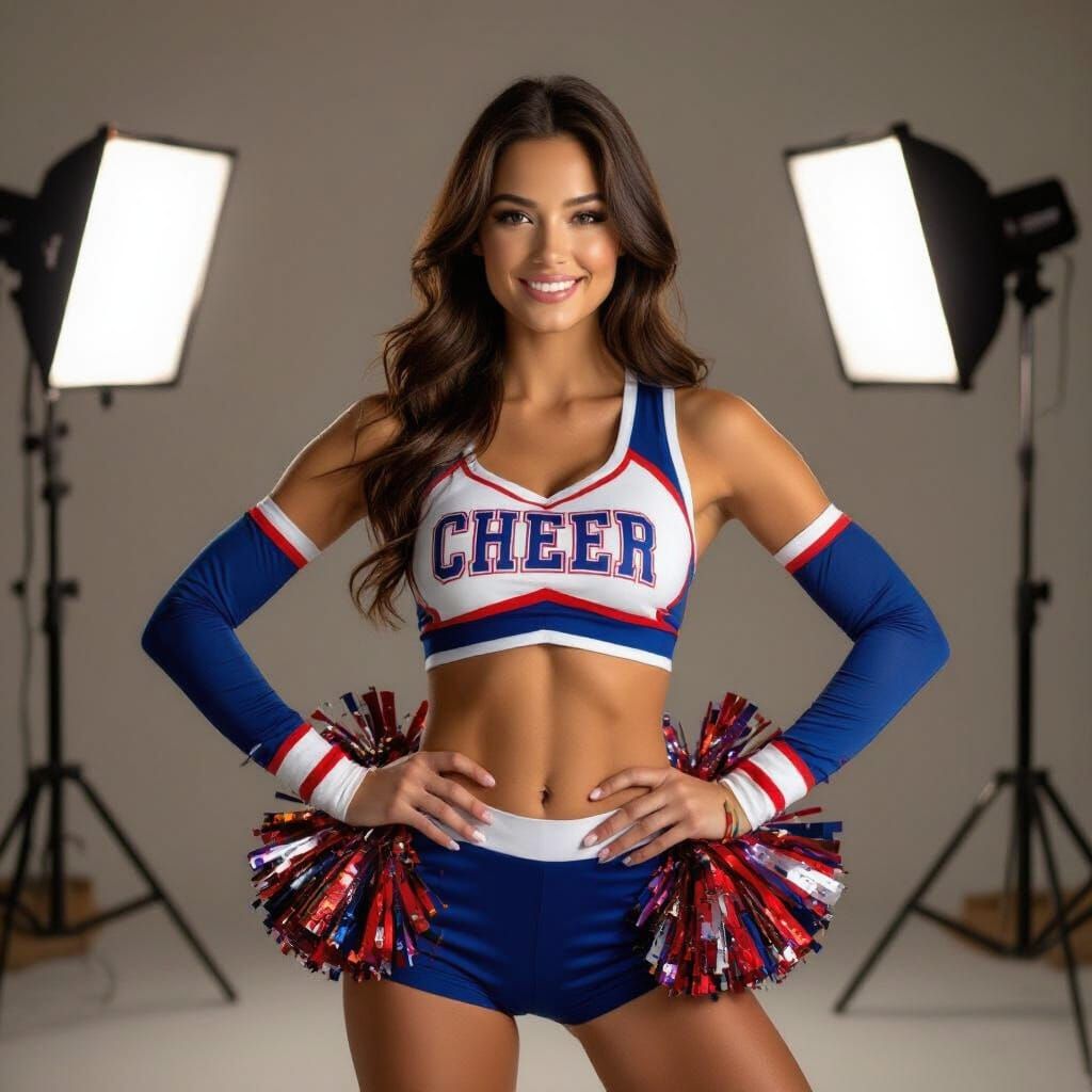 Dynamic Cheerleader Portrait in Studio Lighting