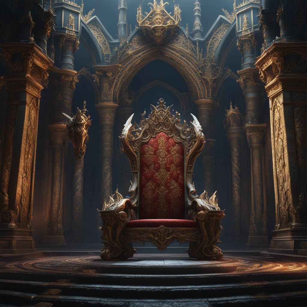 Fantastical Throne in Detailed Matte Painting Style