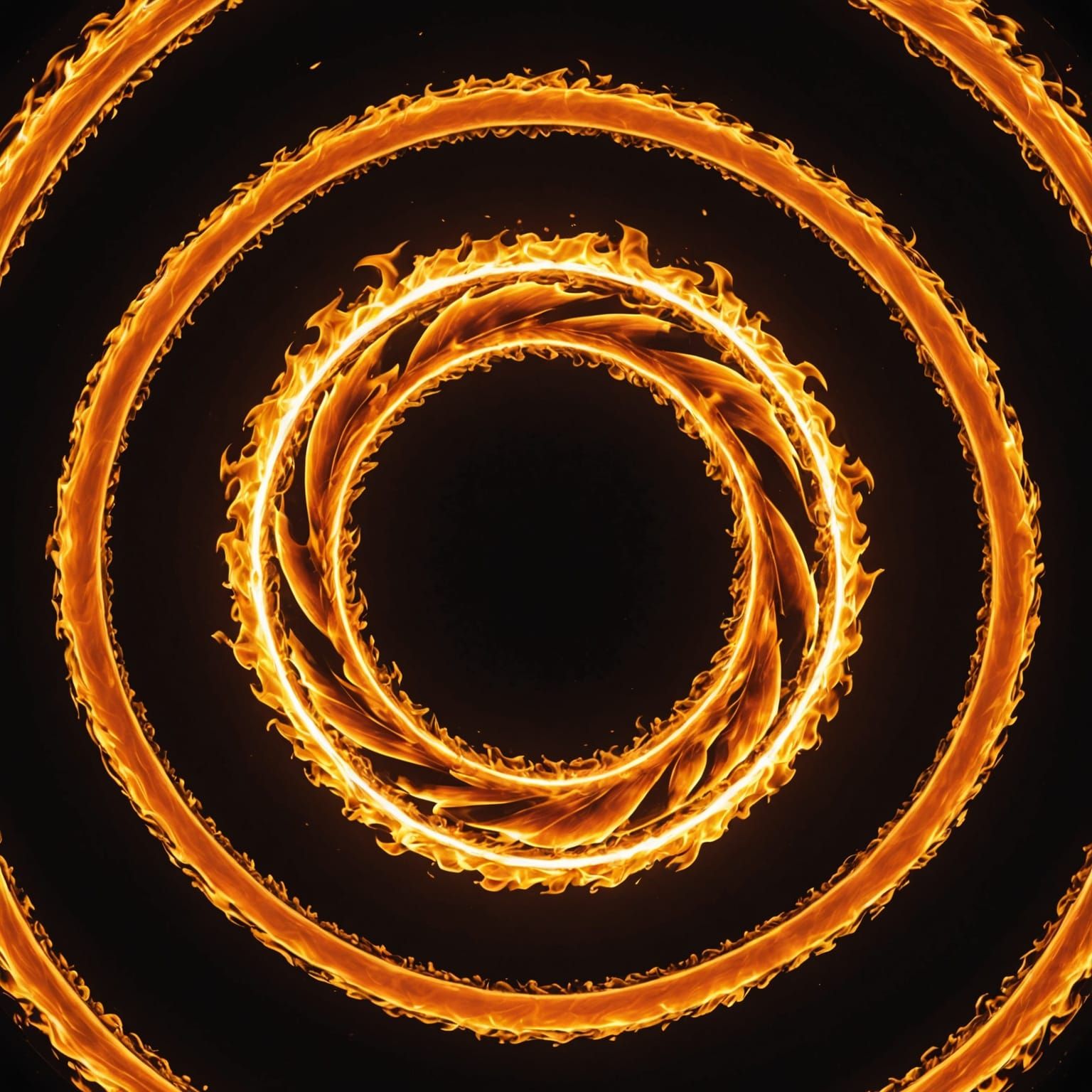 Fiery Circle Abstract Art