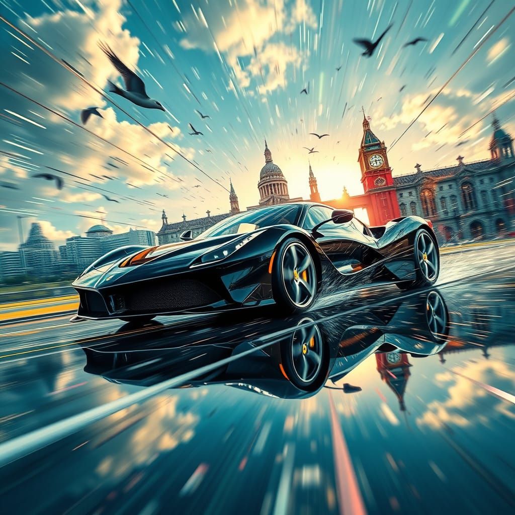 Ferrari Shatters Mirror into Surreal World