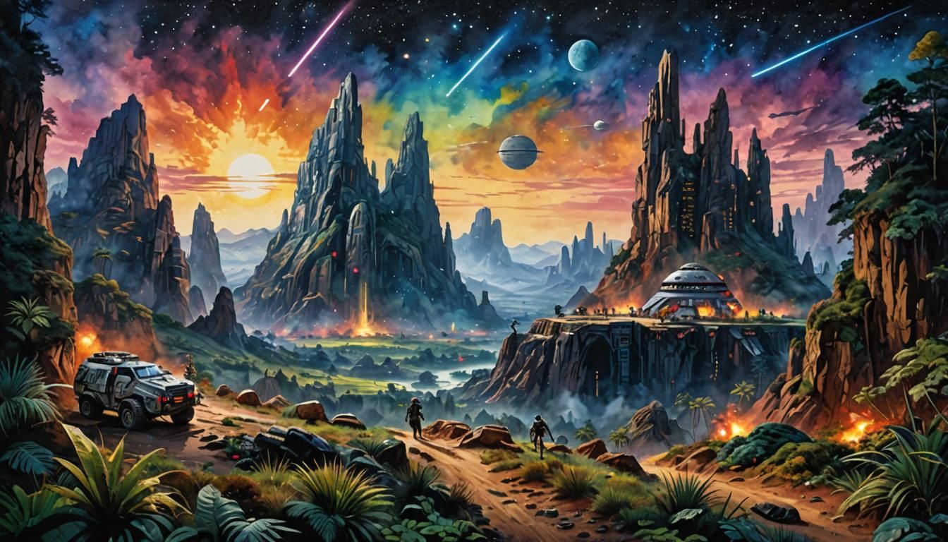 Candy Star Wars Predator Landscape in Astral Illustration