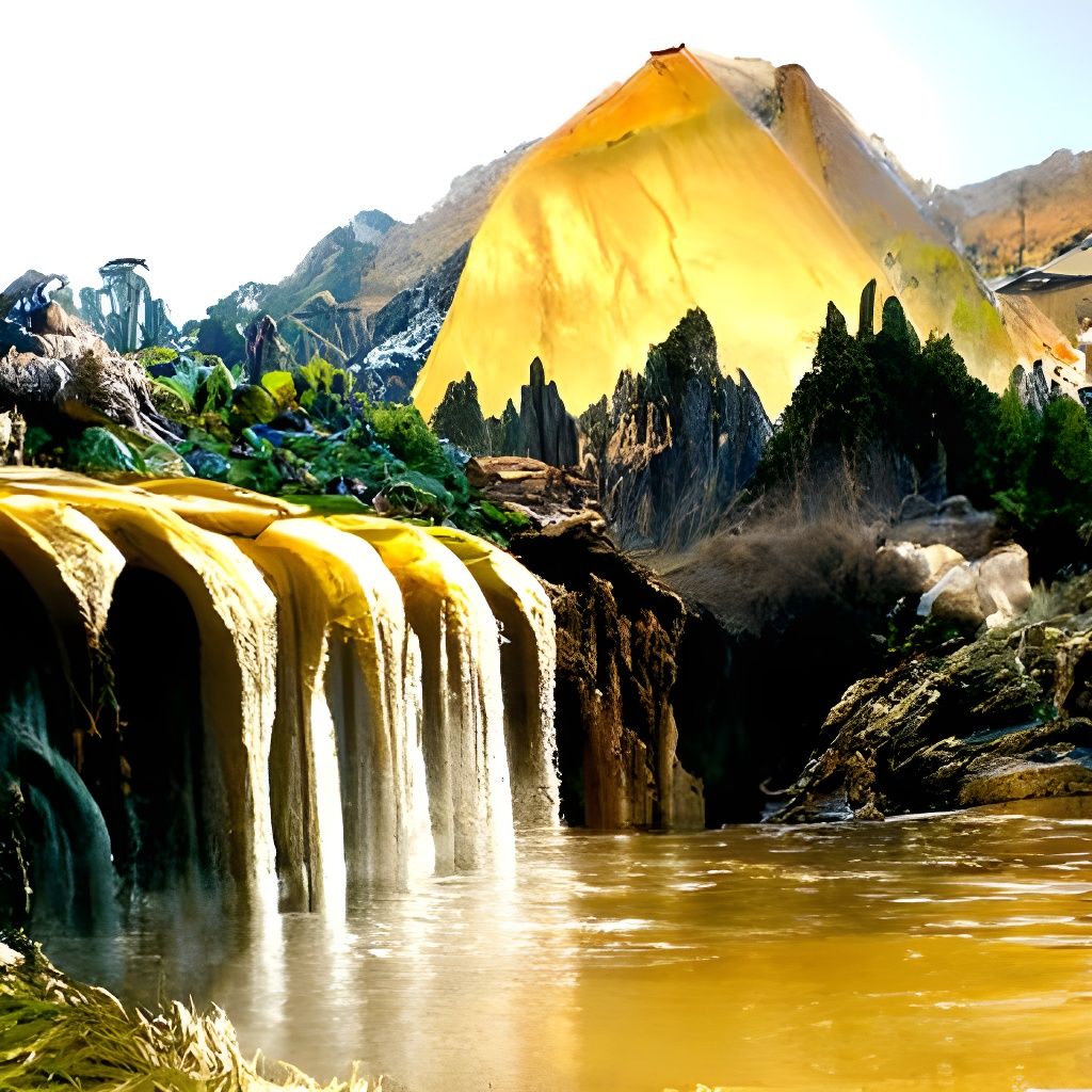 Epic Yellow River Waterfall Landscape Photography
