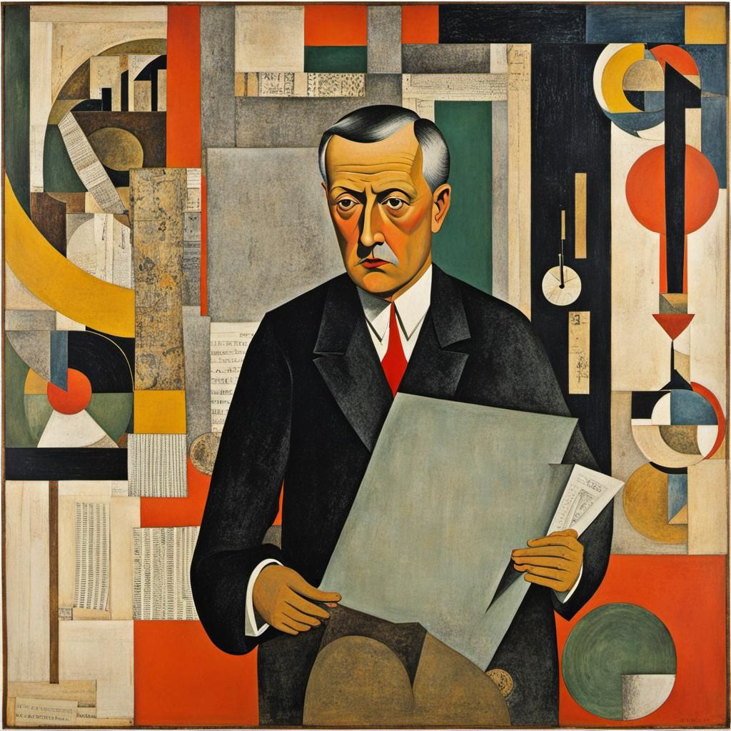 Constructivist Collage Inspired by Schwitters' Merzbild