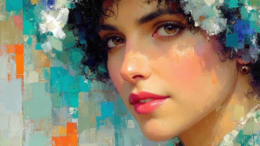 Elegant London Princess in Oil Painting Style