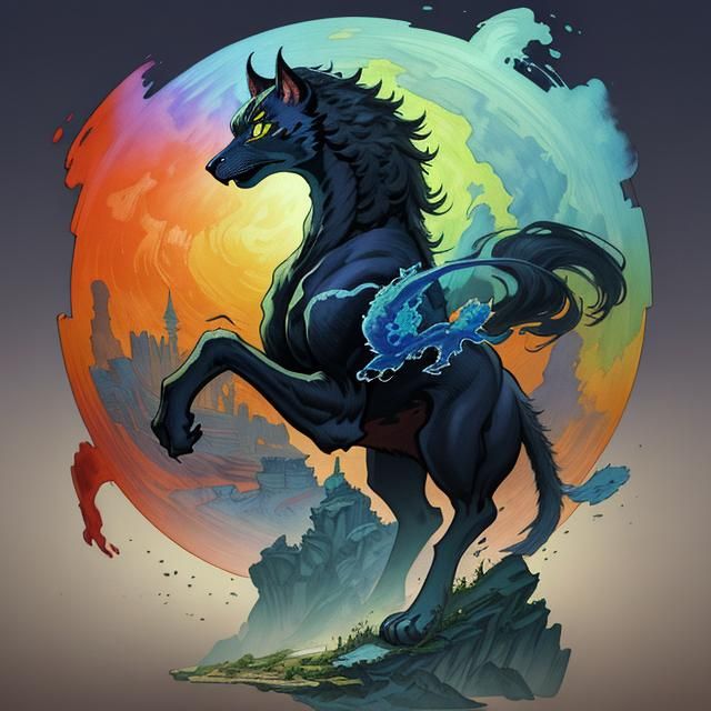 Zhulong Cats in Gouache Style