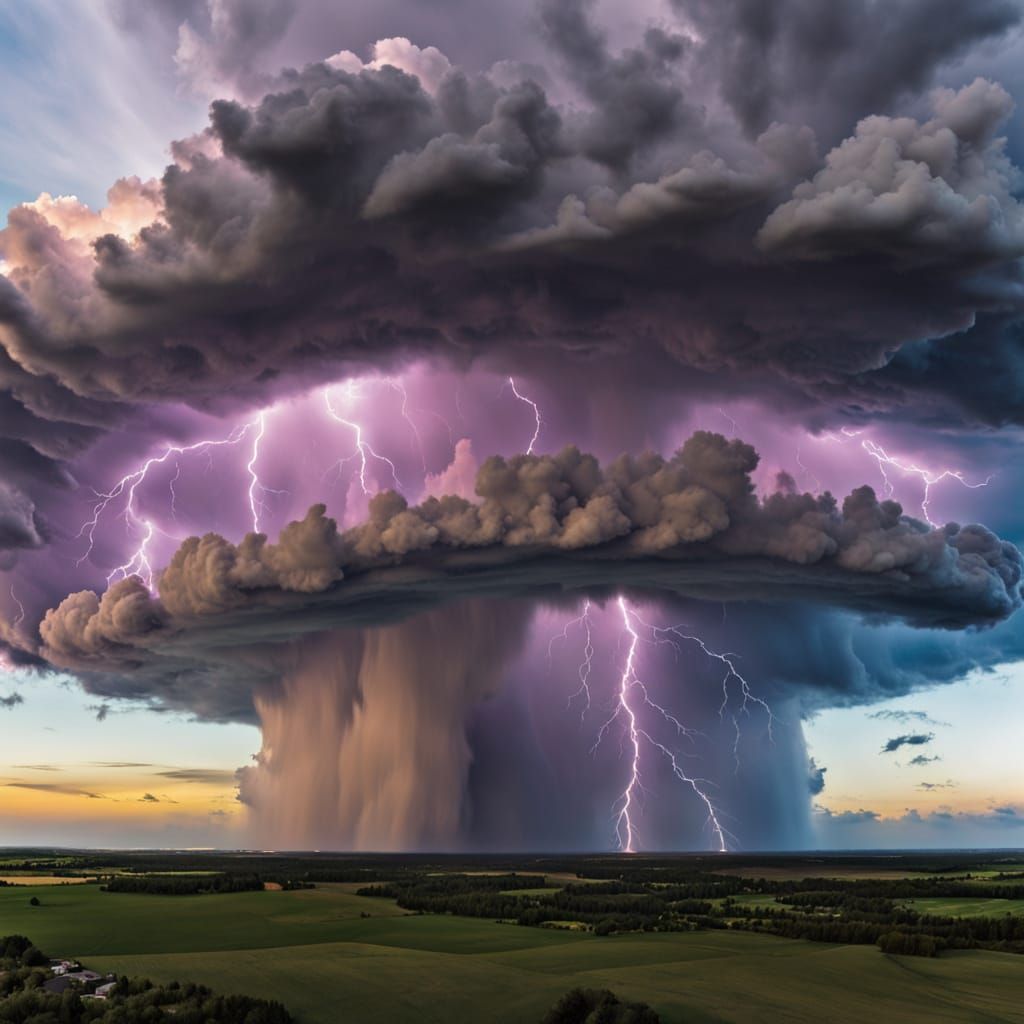 Supercell Thunderstorm Unveiled from Drone View