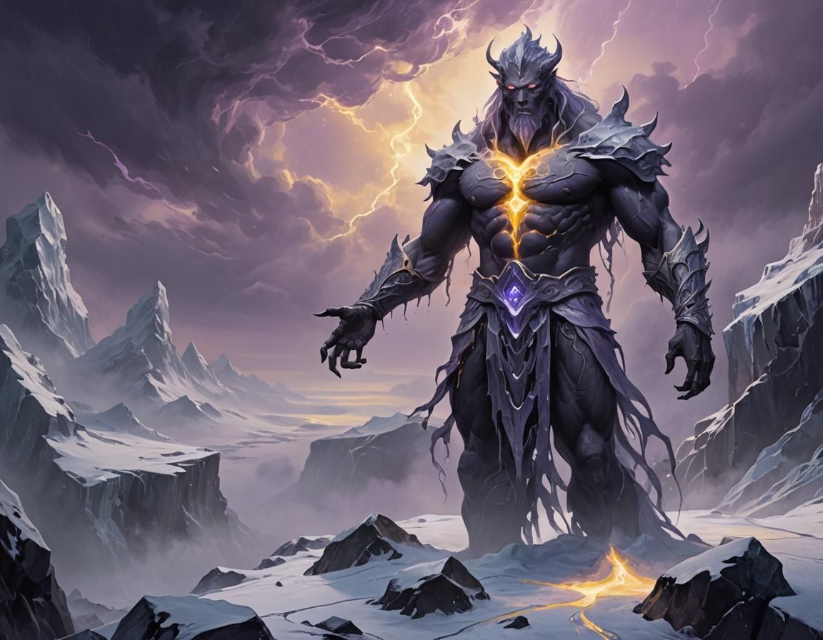 Icy Wasteland: Dark Fantasy God Concept Art