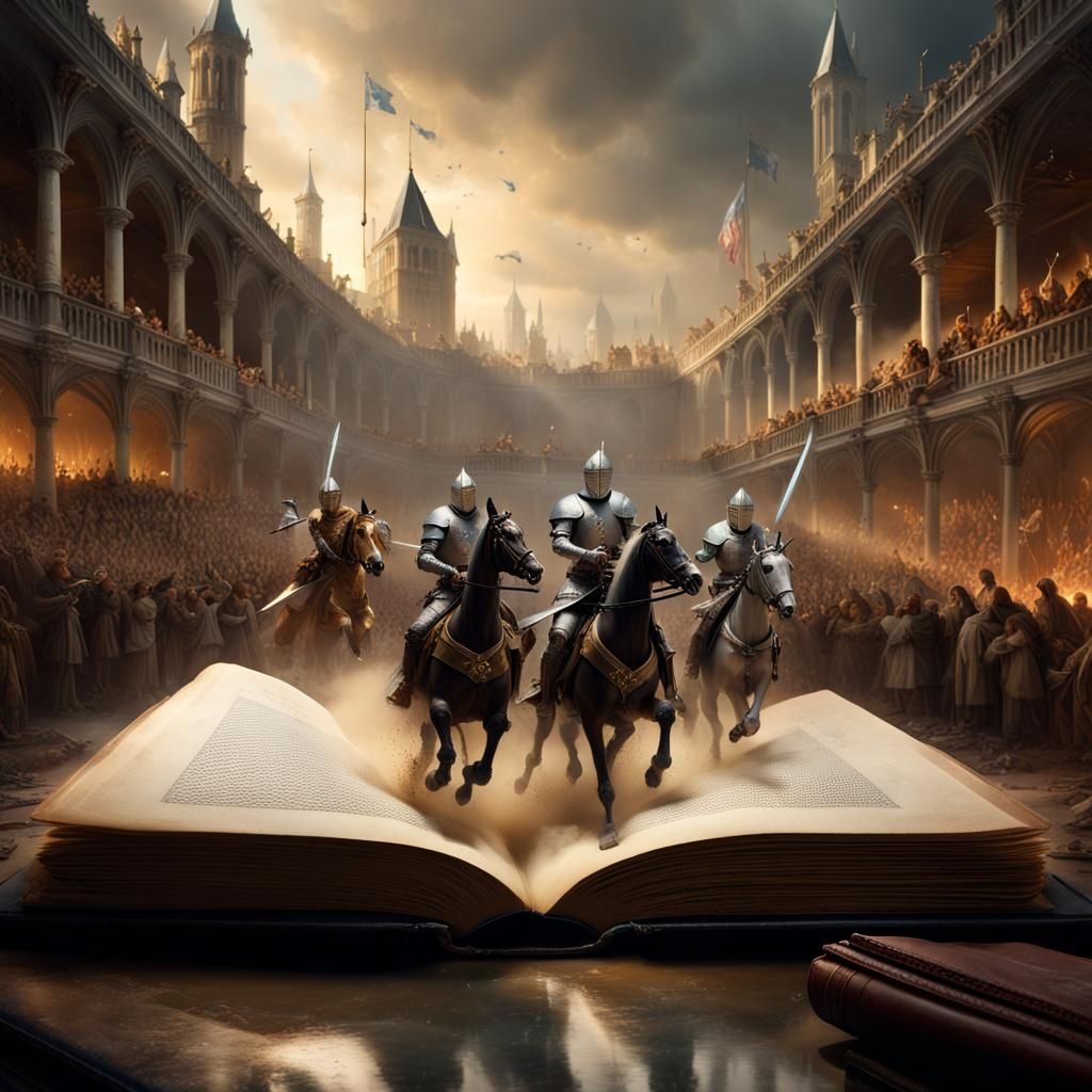 Miniature Medieval World Emerges from Open Book