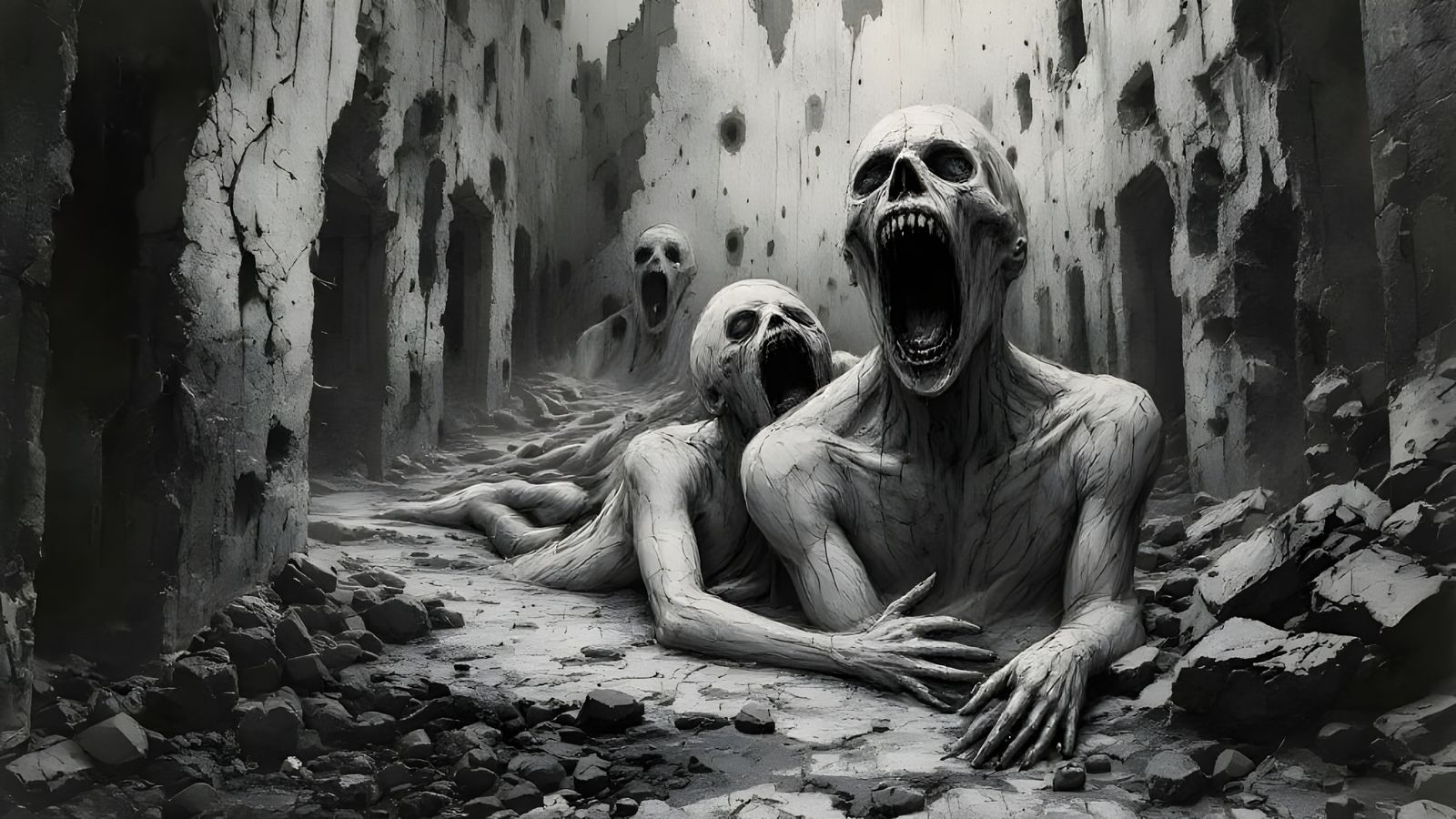 Nightmarish Figures in Distorted Asylum