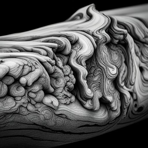 Detailed Charcoal Drawing of Weathered Juniper Log