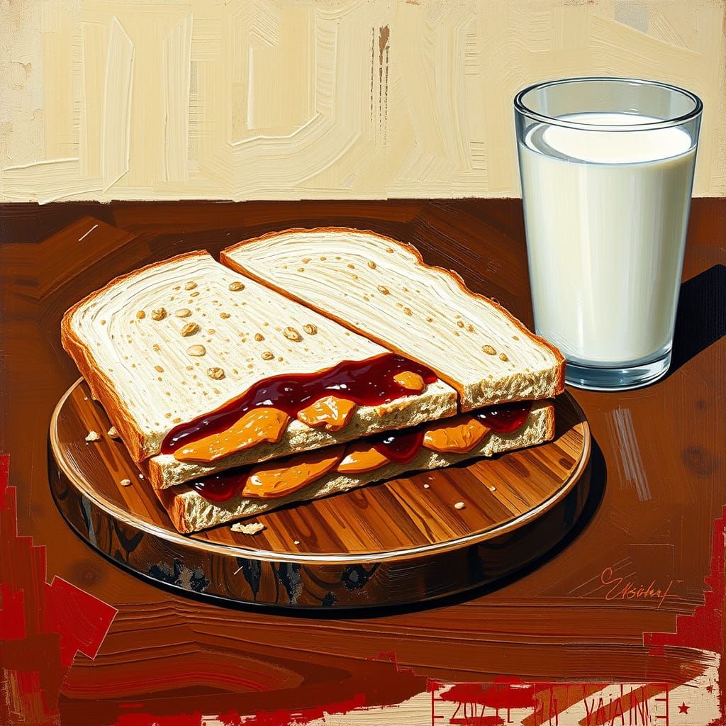 Peanut Butter Jelly Sandwich Still Life