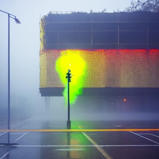 Giant Lizards in Urban Techno Neonscape