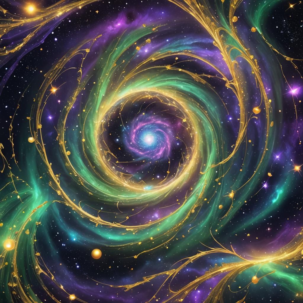 Holographic Astral Cosmic Illustration of a Stardust Vortex