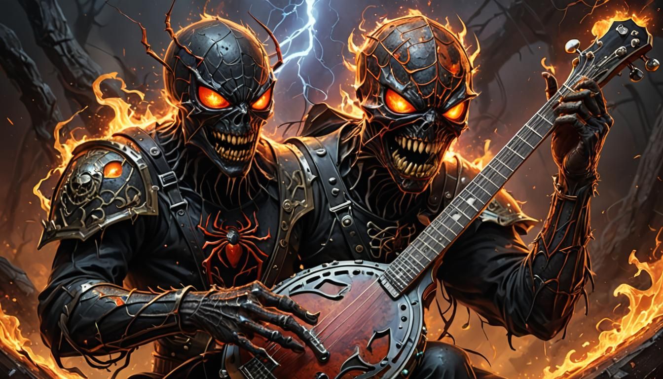 Death Metal Spider's Banjo Concert in Lava