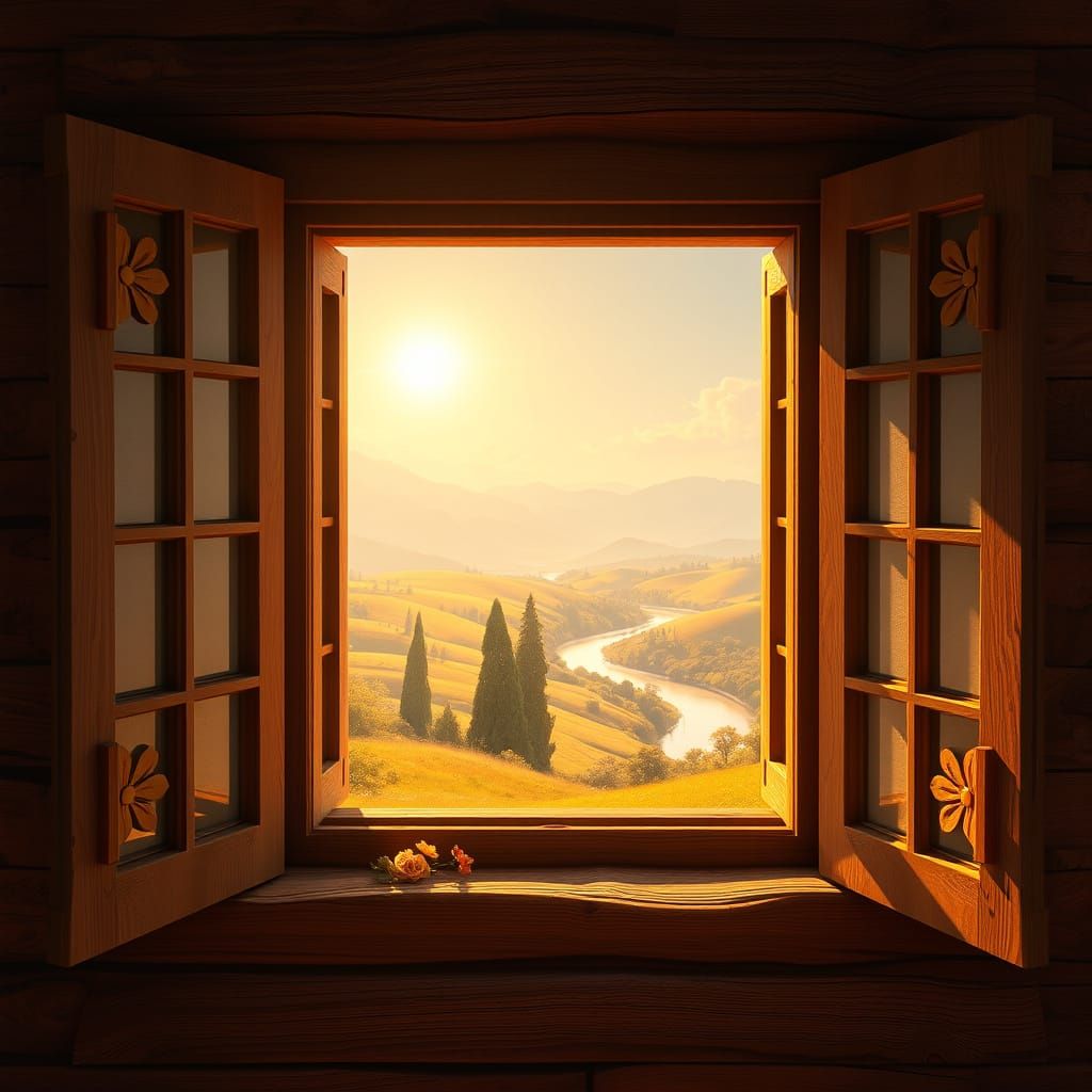 Cozy Cottage Window with Breathtaking Valley View