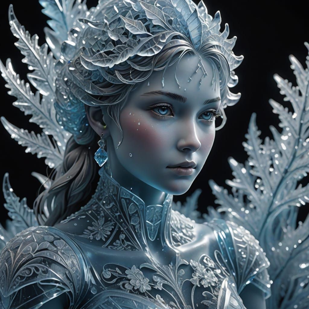 Ethereal Ice Sculpture in Soft, Warm Light