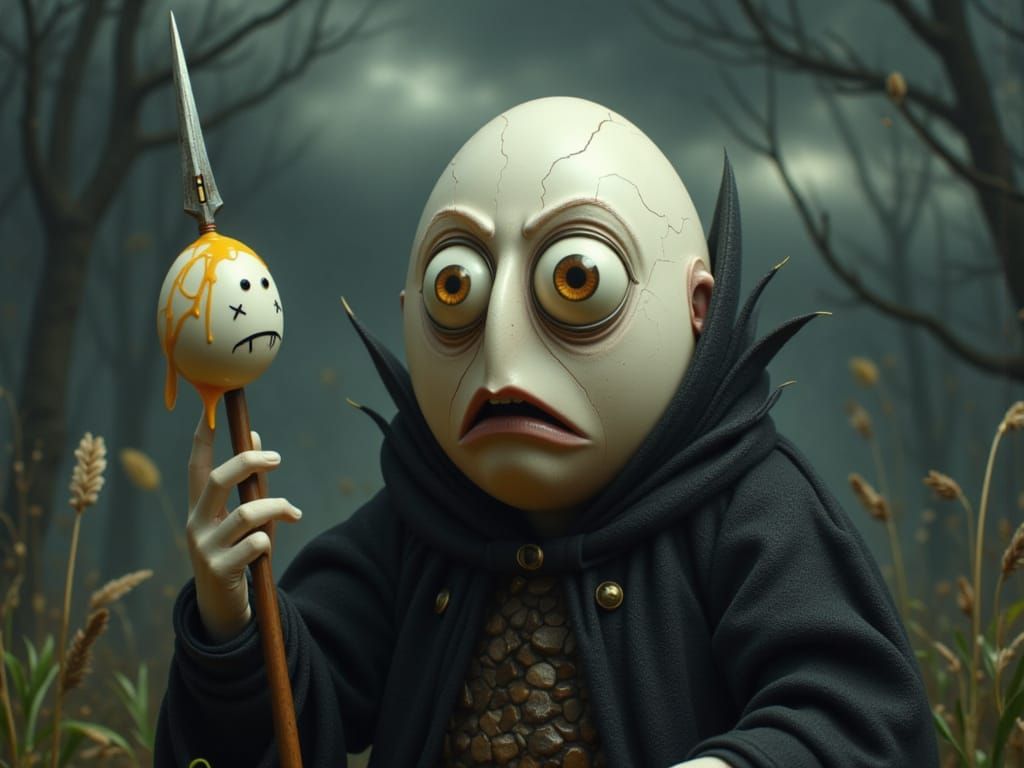 Vlad the Impaler Egg Character in Realistic Style