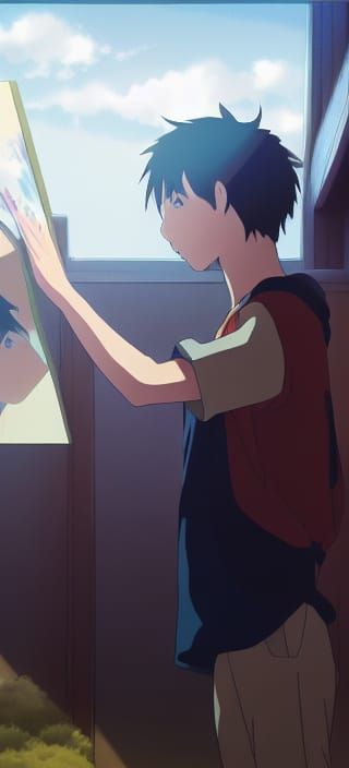 Man in Mirror, Ghibli Anime Key Visual