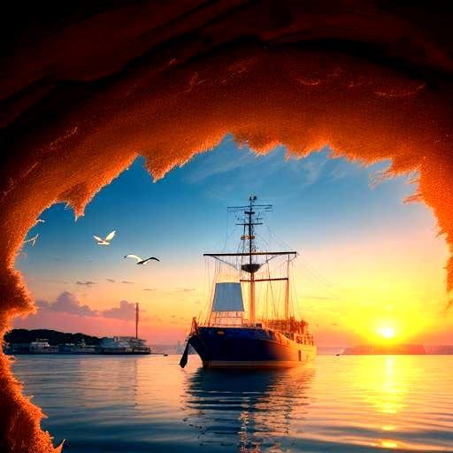 Louisiana Harbor Sunrise: 3D Shrimp Boat Portrait