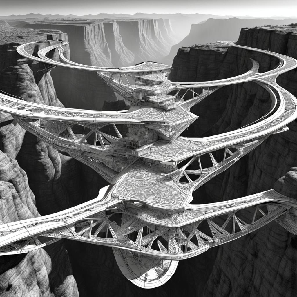 Futuristic interlocking bridges