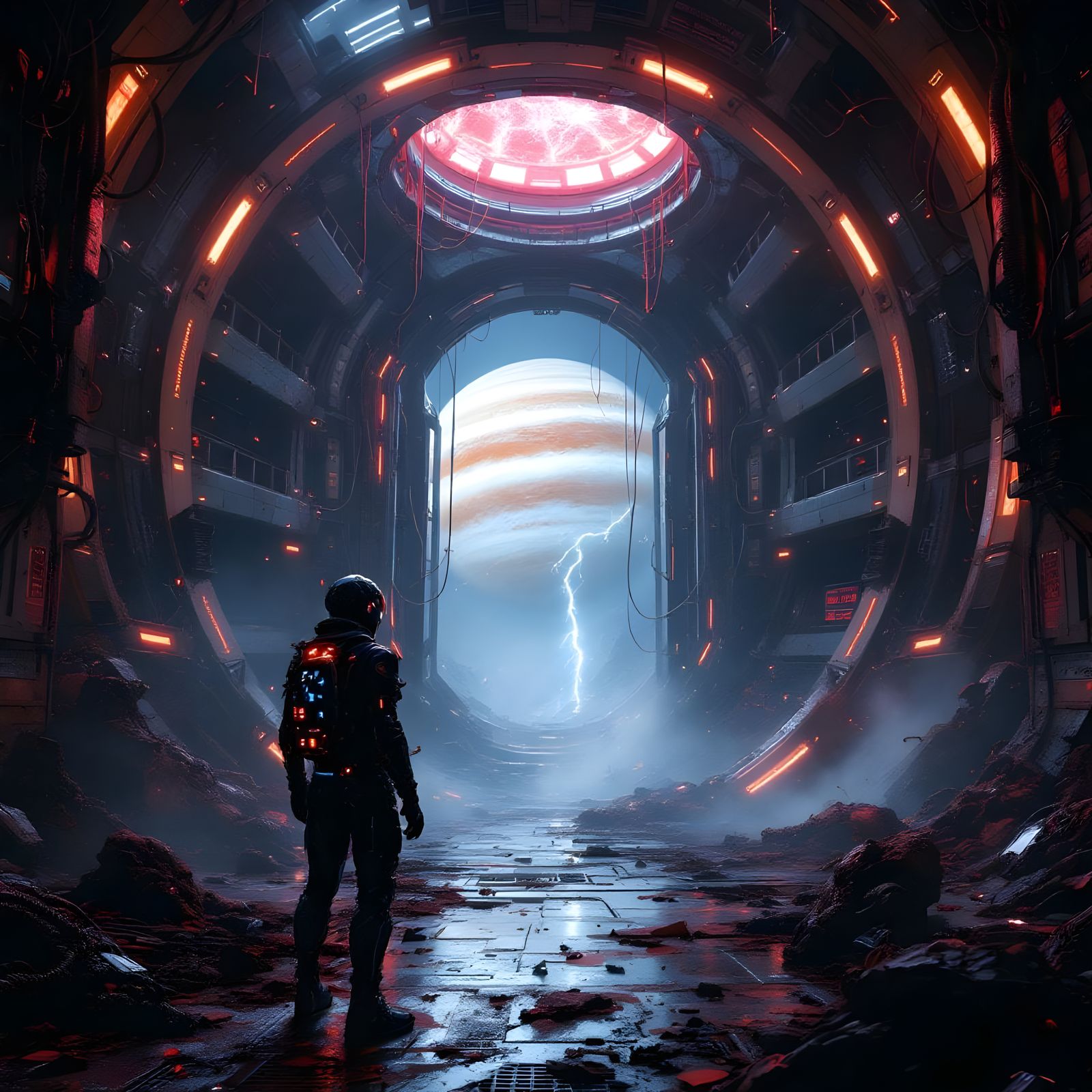 Decaying Sci-Fi Space Station Horror