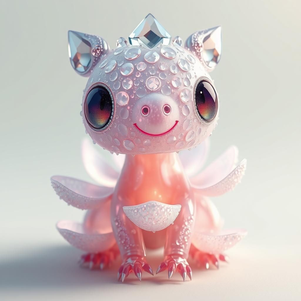 Dewdrop Creature in 3D Anime Style