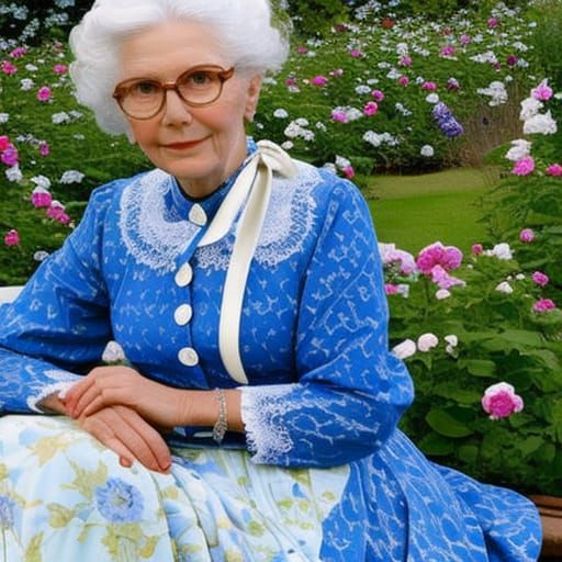 Impressionist Portrait of Woman in Garden