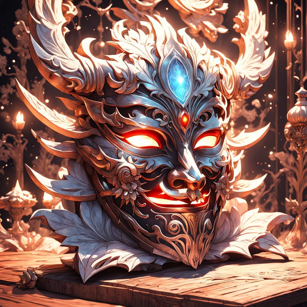 Anime-Inspired Masquerade Mask in Vibrant Colors