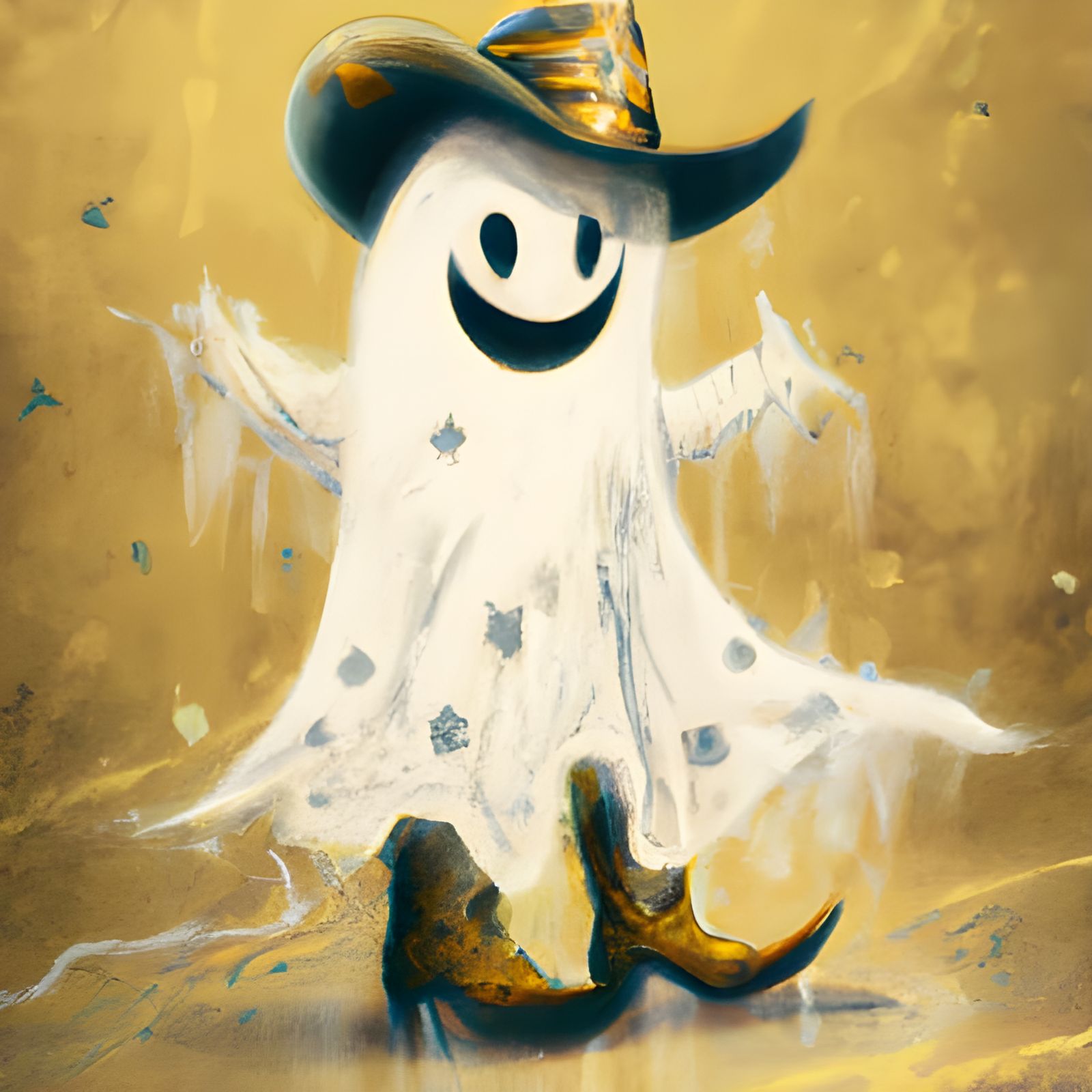 Happy Ghost Cowboy Portrait