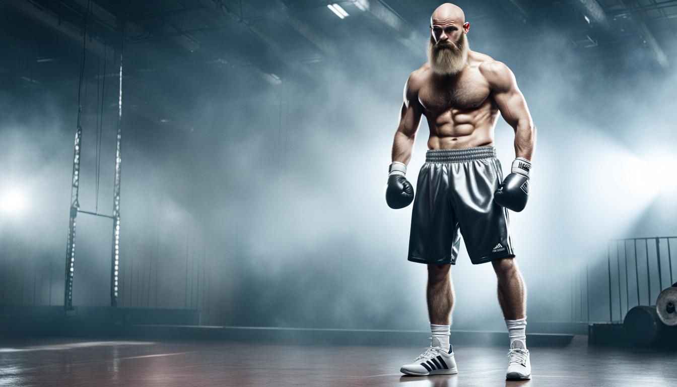 Hairy Silver Boxer with Blonde Beard in 8k