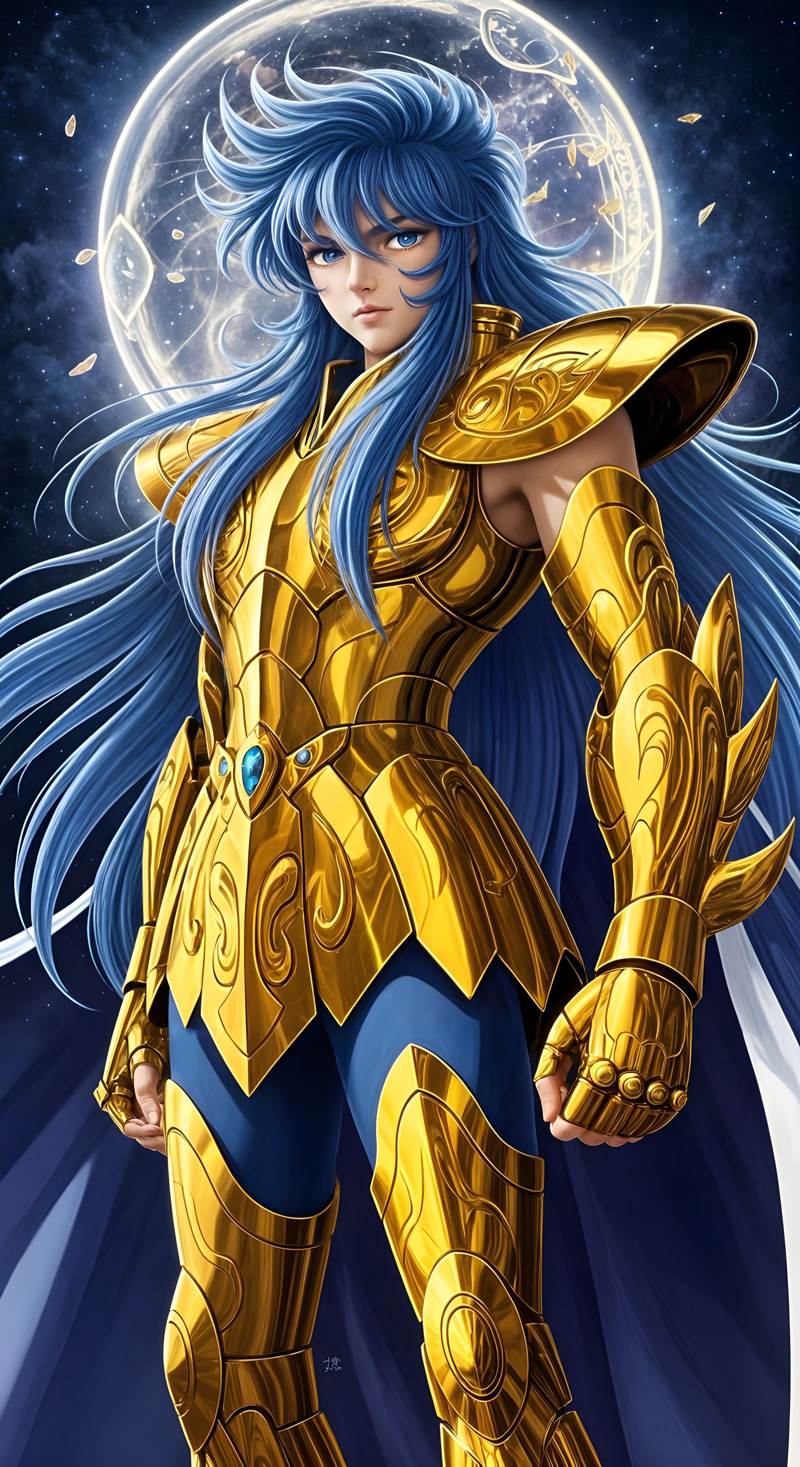 Ethereal Gold Saint Radiates Celestial Aura