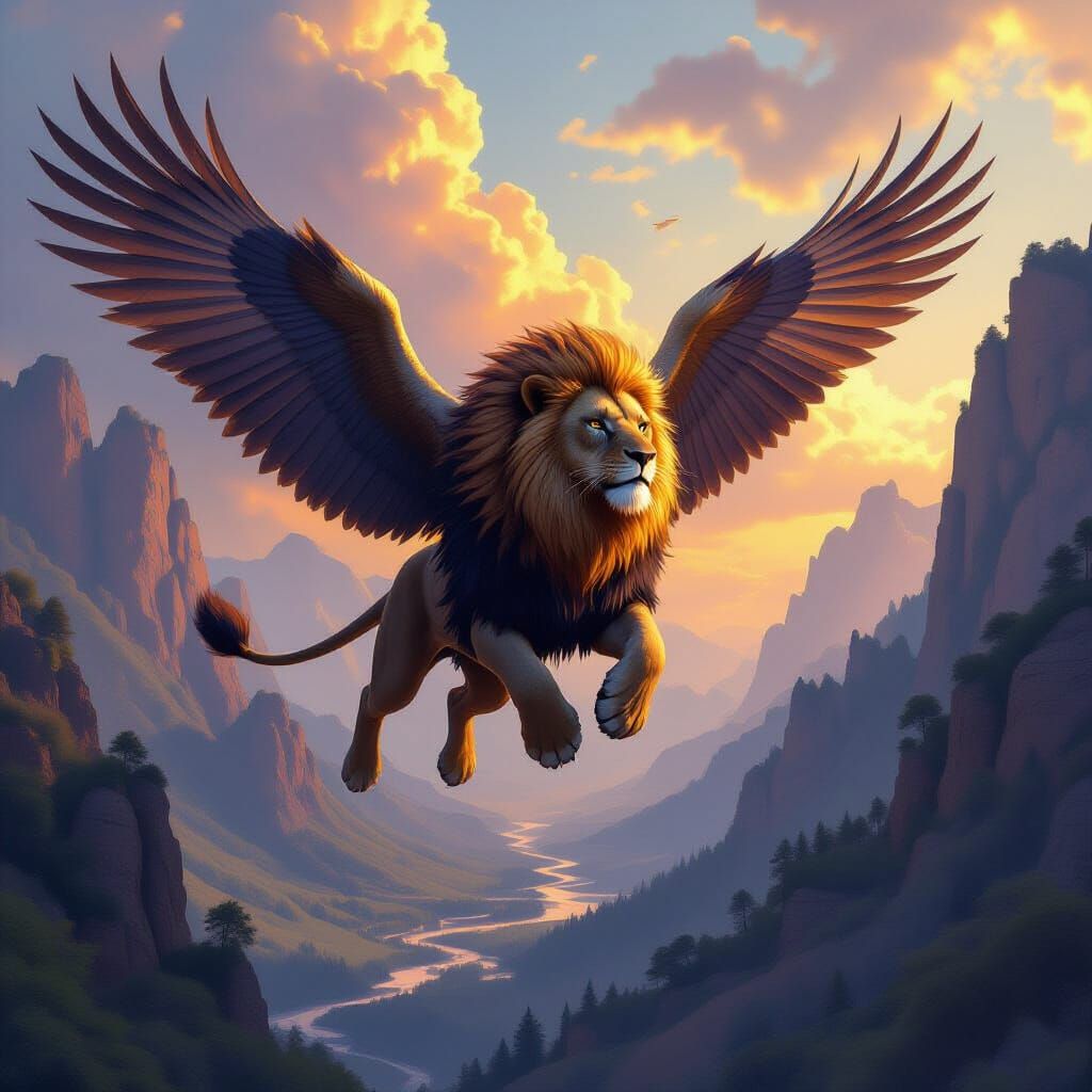 Majestic Leagle Soars Through Fantasy Valley