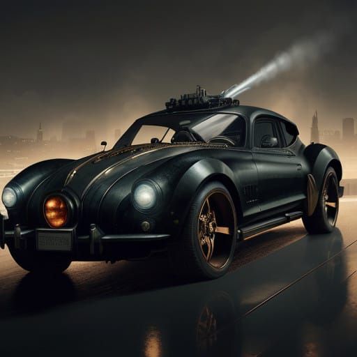 Futuristic Steampunk Supercar Dominates Victorian Cityscape....