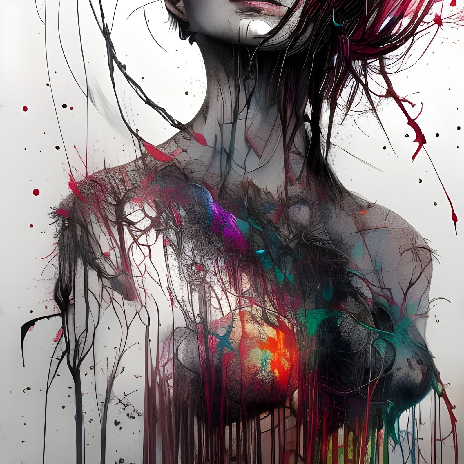 Dystopian Concept Art in Carne Griffiths Style