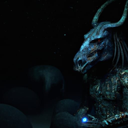 Cosmic Chiron the Centaur in Neo-Noir Style