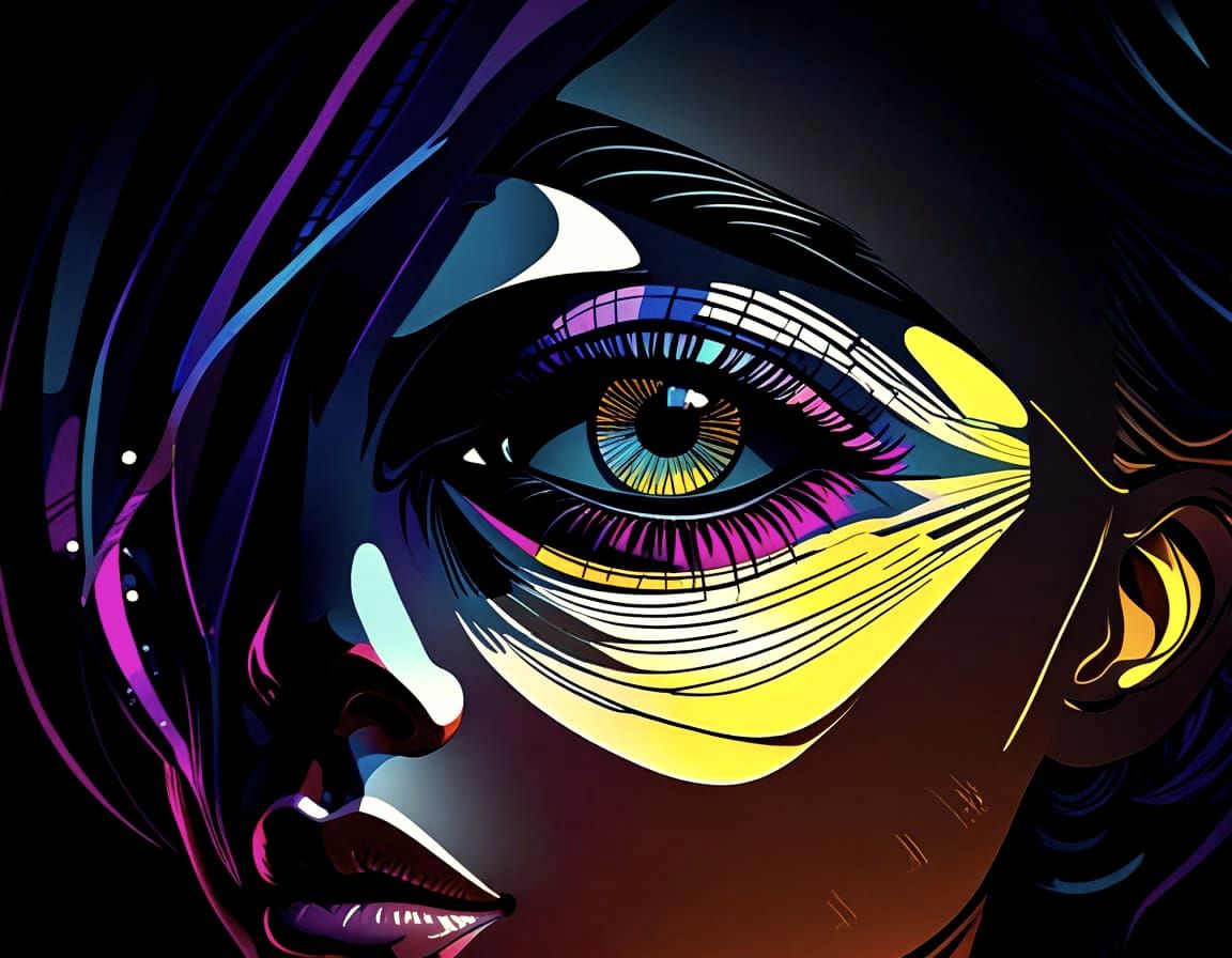 High Contrast Vector Silhouette in Reverse Color