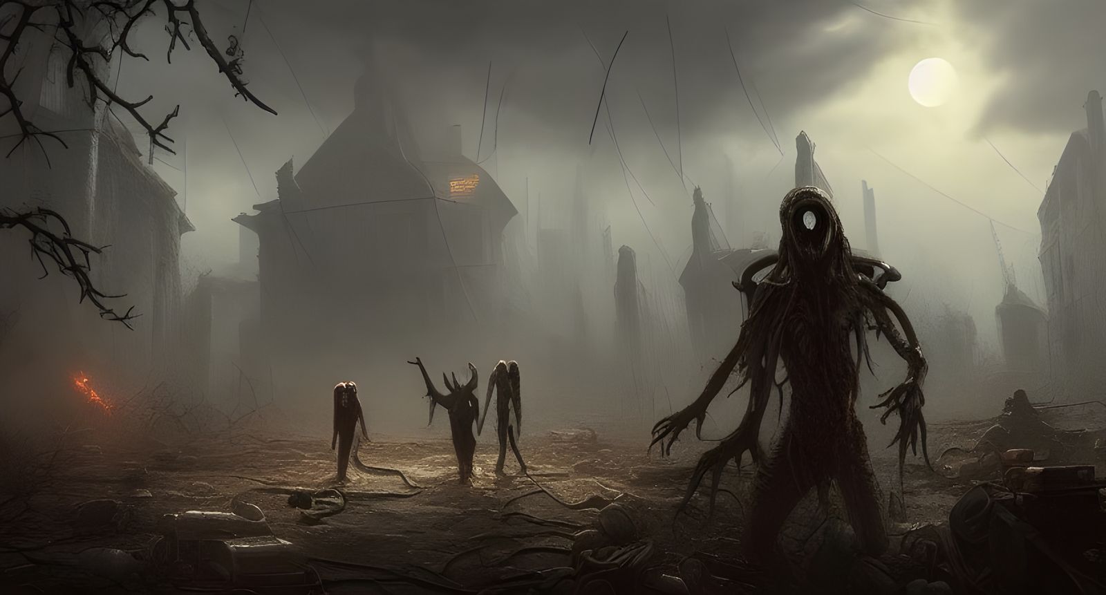 Dark Post-Apocalyptic World Ruined by Lovecraftian God