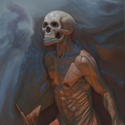 Tormented Specter in Oil Painting Style