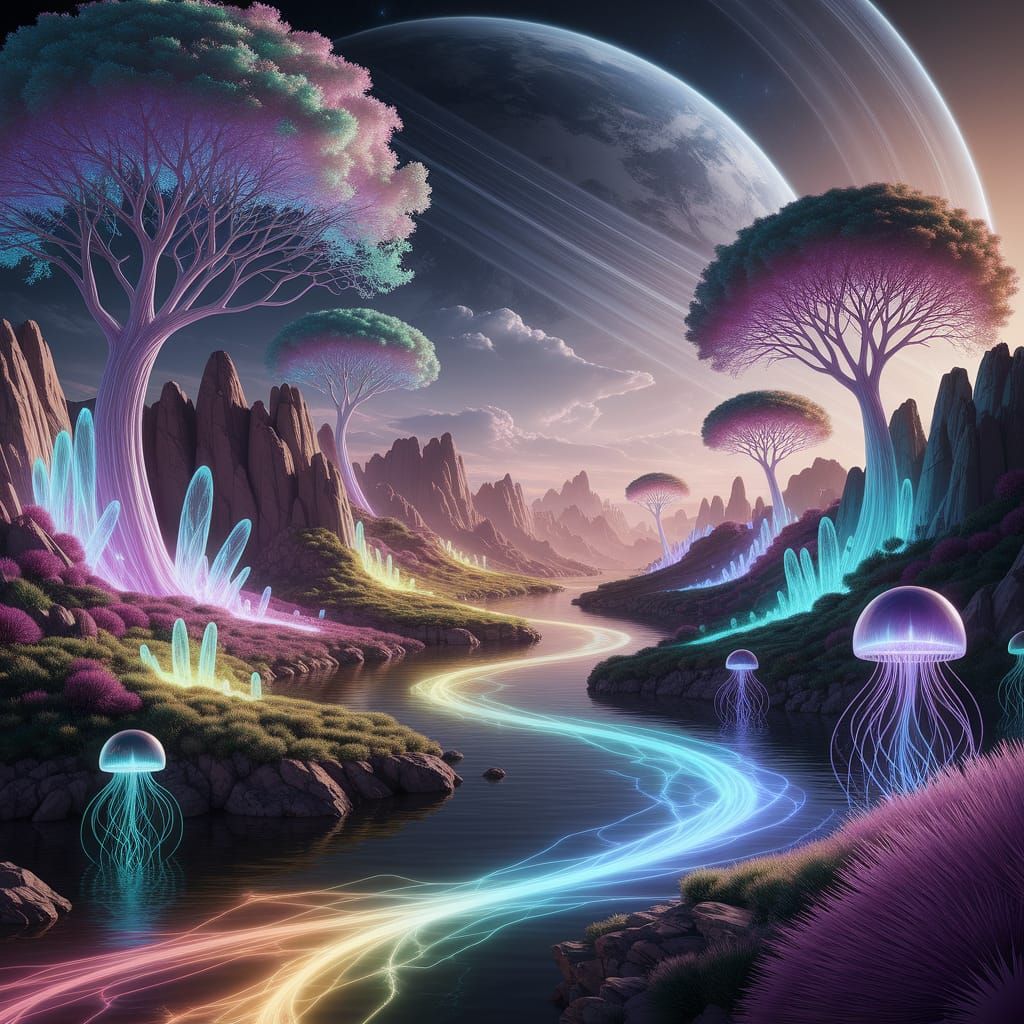 Surreal Andromedan Planet Vibe