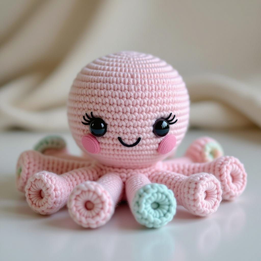 Adorable Crochet Octopus Amigurumi in Pastel Yarn