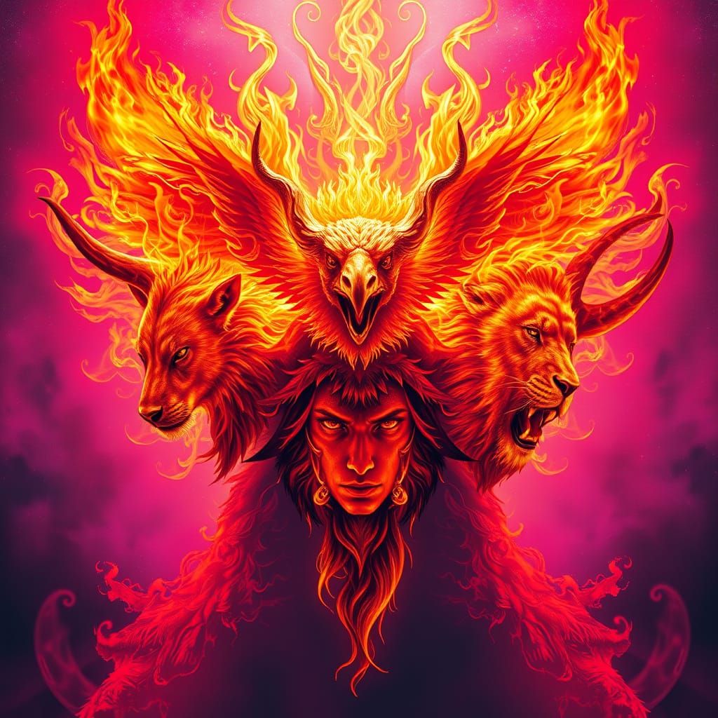 Surreal Angelic Entity in Blazing Form