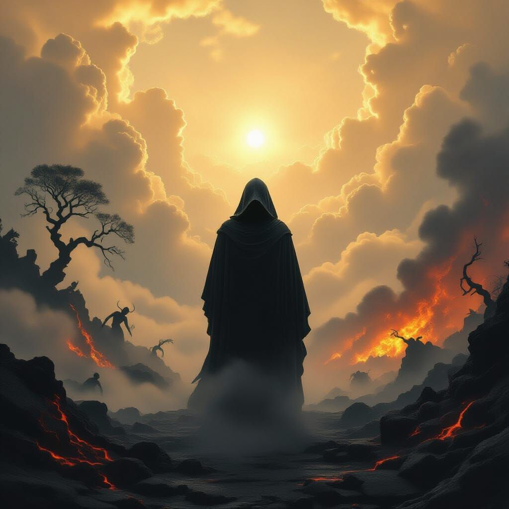 Heaven and Hell Threshold in Dark Fantasy Style