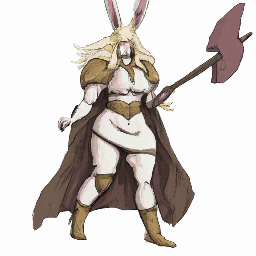 Anthro bunny woman warrior